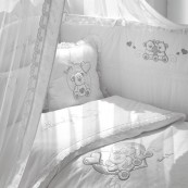 Детское постельное белье в кроватку Funnababy Lovely Bear (Белый), 3 предмета