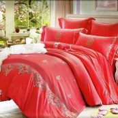 Постельное белье сатин Вальтери 100-58 (Красный), 2-х спальный