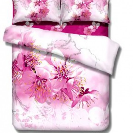 Постельное белье сатин люкс Фамилье RS-109 Розовый, 2-х спальный 6 предметов