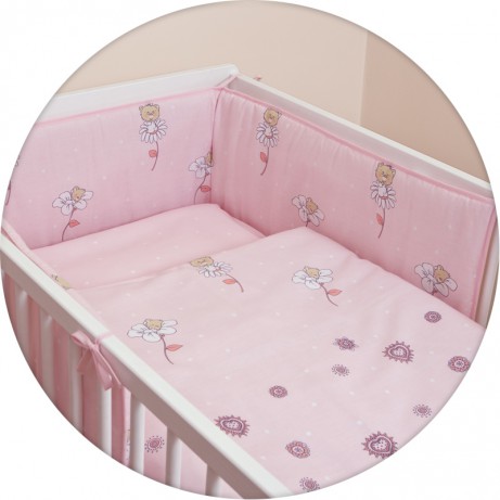 Детское постельное белье в кроватку Ceba Baby Daisies Розовый, для девочки
