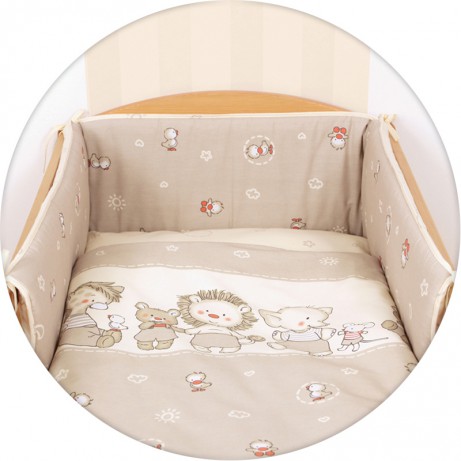 Детское постельное белье в кроватку Ceba Baby Ducklings Бежевый, Lux принт