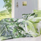 Постельное белье из сатина Сайлид B-151 (Зеленый), 1.5 спальный