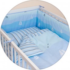 Детское постельное белье в кроватку Ceba Baby Sailboats (Голубой), Lux принт