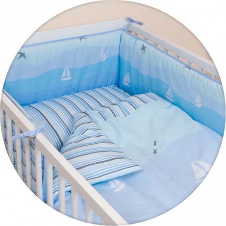 Детское постельное белье в кроватку Ceba Baby Sailboats Голубой, Lux принт