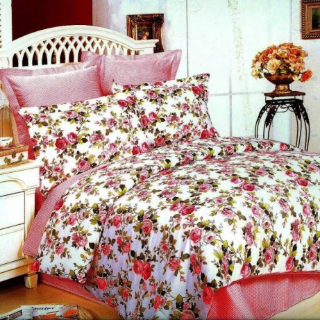 Постельное белье из сатина Сайлид B-39 Розовый, 2-х спальный