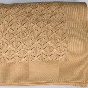 Вязанный плед Елочка (соломенный), Полуторный 175x210