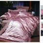 Постельное белье жаккард с гипюром Фамилье TJ-07 Розовый, 2-х спальный