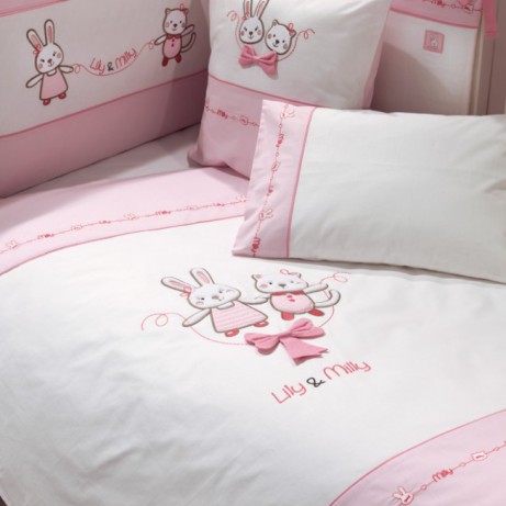 Комплект в кроватку Funnababy Lily Milly Розовый,120x60
