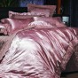 Постельное белье жаккард с гипюром Фамилье TJ-07 Розовый, Евро