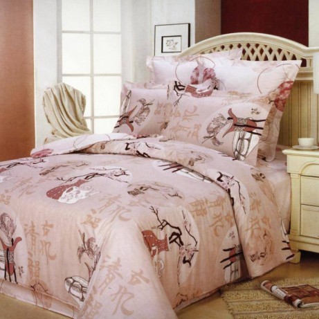 Постельное белье из сатина Сайлид B-49 Розовый, 2-х спальный