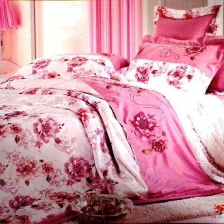 Постельное белье с вышивкой Вальтери 110-50 Розовый, 1.5 спальный