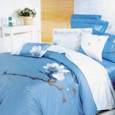 Постельное белье с вышивкой Сайлид D-34 Голубой 2-х спальный
