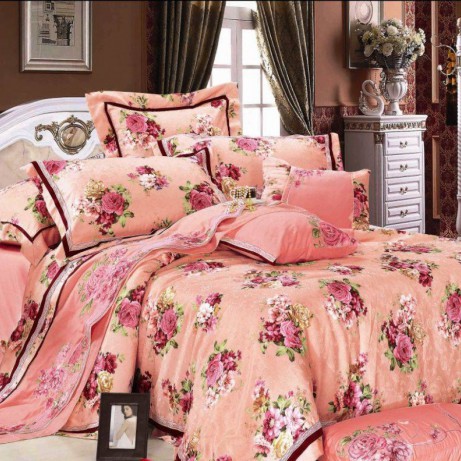 Постельное белье с вышивкой Сайлид D-132 Розовый, 2-х спальный