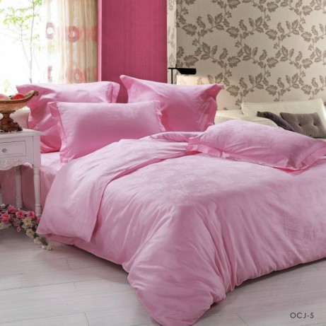 Постельное белье жаккард Фамилье OCJ-05 Розовый, 2-х спальный