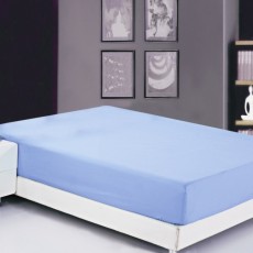 Постельные простыни на резинке PRMF-01 (Голубой), 1.5 спальные 160х200