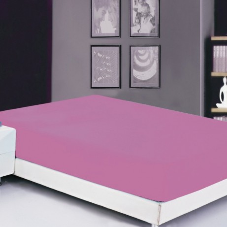 Постельные простыни на резинке PRMF-10 Фиолетовый, 1 спальный 90 200