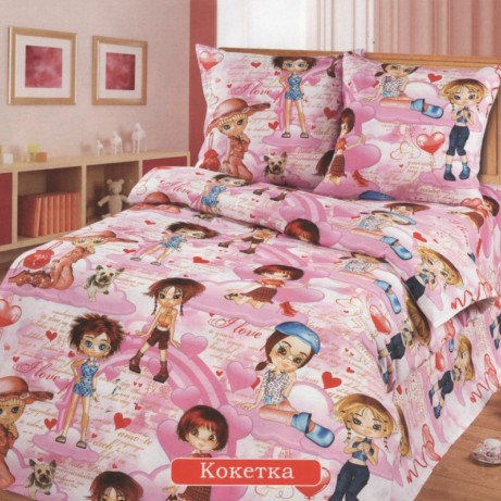 Детское постельное белье Вальтери ДБ-37 Розовый, 1.5 спальный