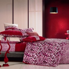 Постельное белье шелк-сатин Фамилье SDS-32 Красный 2-х спальный