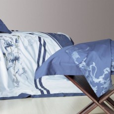 Постельное белье с вышивкой Фамилье ES-04 Синий 1.5 спальный