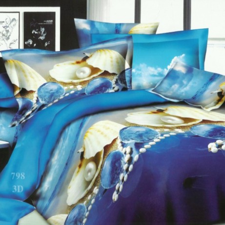 Постельное белье 3D Home Collection SF-22 Синий, 1.5 спальный