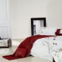 Постельное белье с вышивкой Фамилье ES-06 Красный, 1.5 спальный