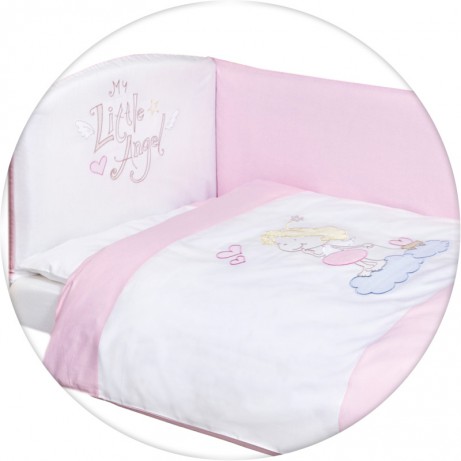 Постельное для новорожденных Ceba Baby Little Angel White-Pink, для девочки