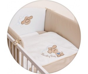 Постельное для новорожденных Ceba Baby Lovely Dog Beige, с вышивкой