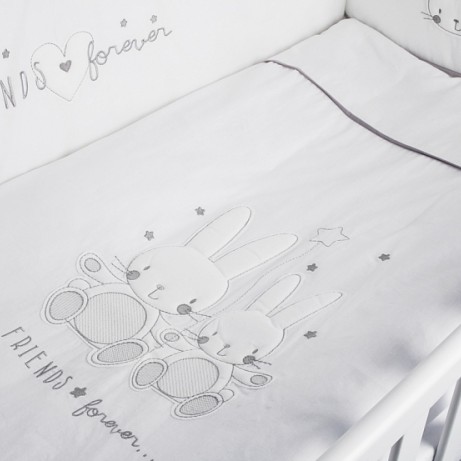 Детское постельное белье в кроватку Funnababy Friends Белый, 3 предмета
