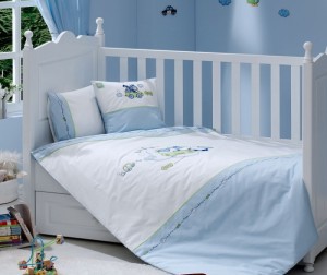 Детское постельное белье в кроватку Funnababy Leo Teo Голубой, для мальчика