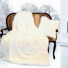Меховый плед Шиншилла Ворс длинный (белый), Полуторный